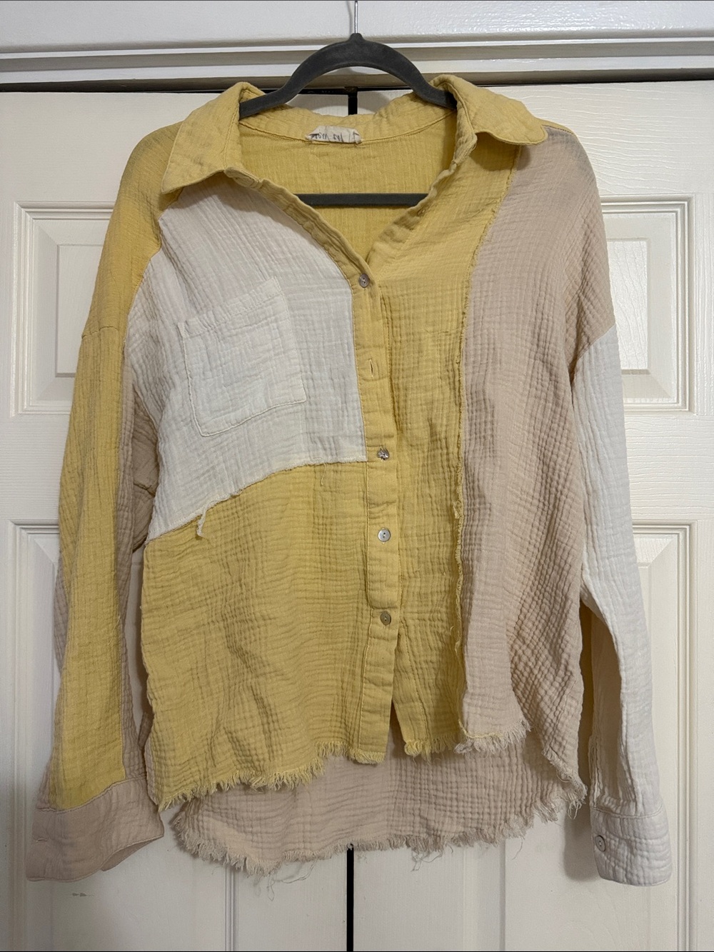 Women’s yellow button up top